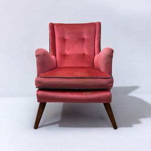 Vintage Lounge Chair Pink Velvet