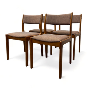 Orange Brown Danish Dining Chairs 1960s