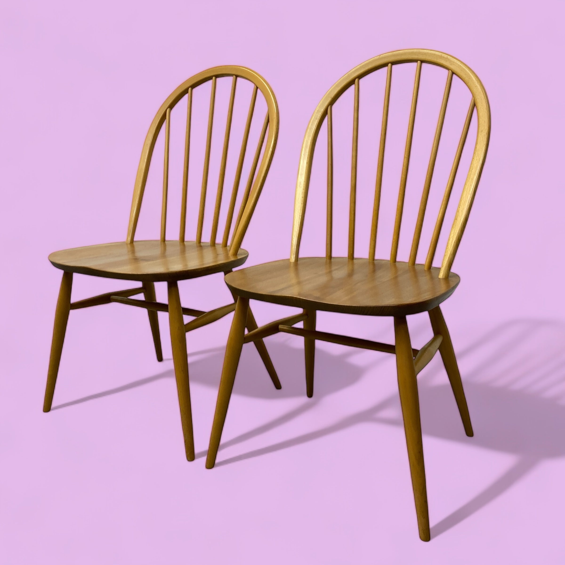 Ercol Windsor Dining Chairs Pair