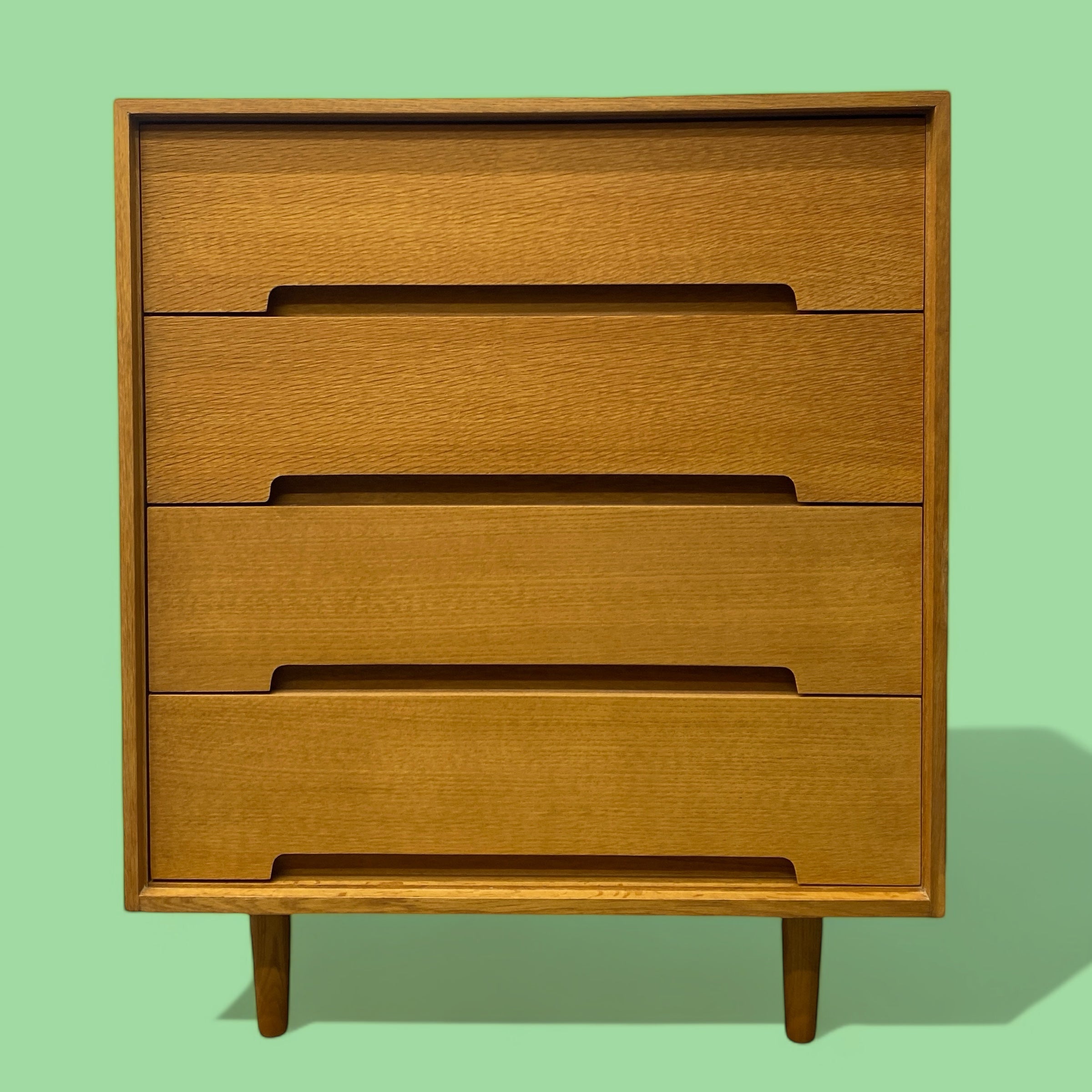 Oak Veneer Chest Of Drawers 1960s Stag