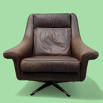 Load image into Gallery viewer, Lounge Chair Brown Leather Midcentury Danish Matador Aage Christiansen
