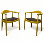 Load image into Gallery viewer, Yellow Pair Chairs Hans Wegner Inspired
