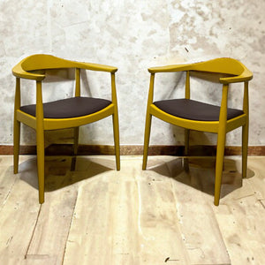 Room Set Pair Chairs Hans Wegner Inspired