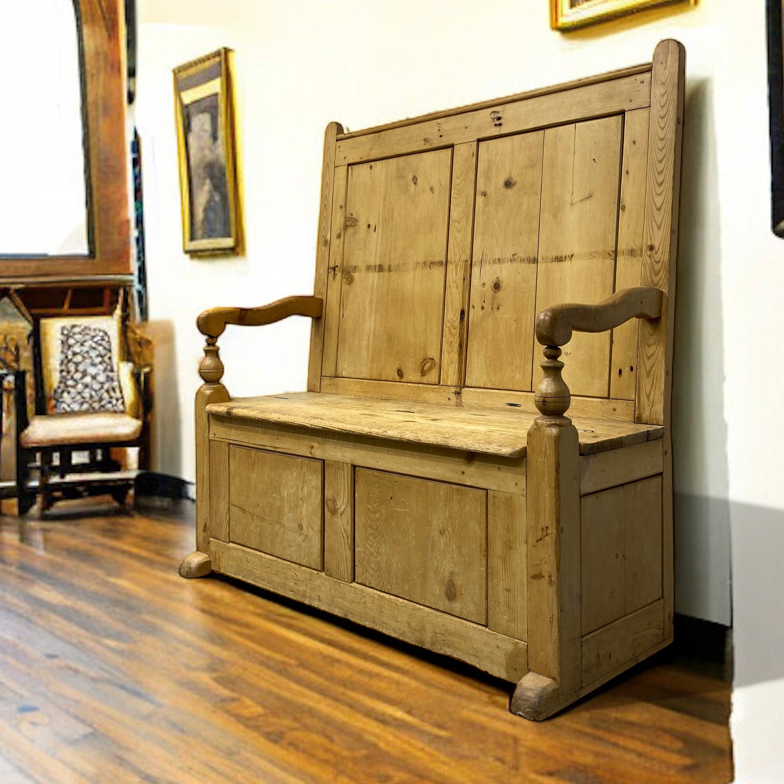 Room Set Antique Settle Monks Bench Pembrokeshire Pine