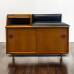 Load image into Gallery viewer, Room Set Telephone Table Chippy Heath 1960s Black Vinyl Seat
