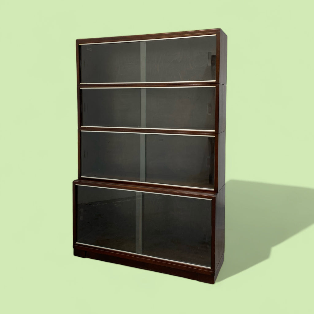 Bookcase Legal 1950s Mahogany Modular Minty Oxford Glass Doors