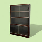 Load image into Gallery viewer, Bookcase Legal 1950s Mahogany Modular Minty Oxford Glass Doors
