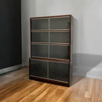 Load image into Gallery viewer, Room Set Bookcase Legal 1950s Mahogany Modular Minty Oxford Glass Doors
