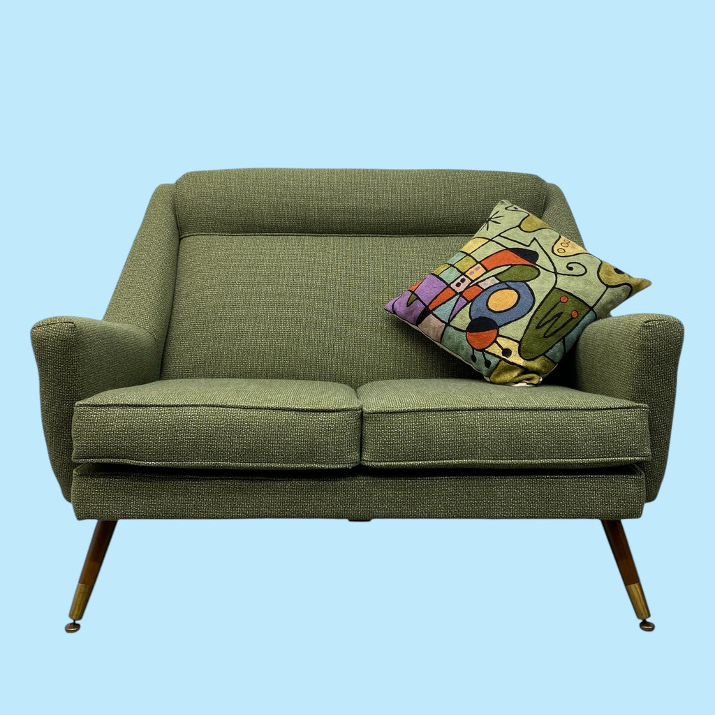 Midcentury Two Seater Sofa Green