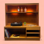 Load image into Gallery viewer, Media Unit Wall Cabinet Teak Illuminated
