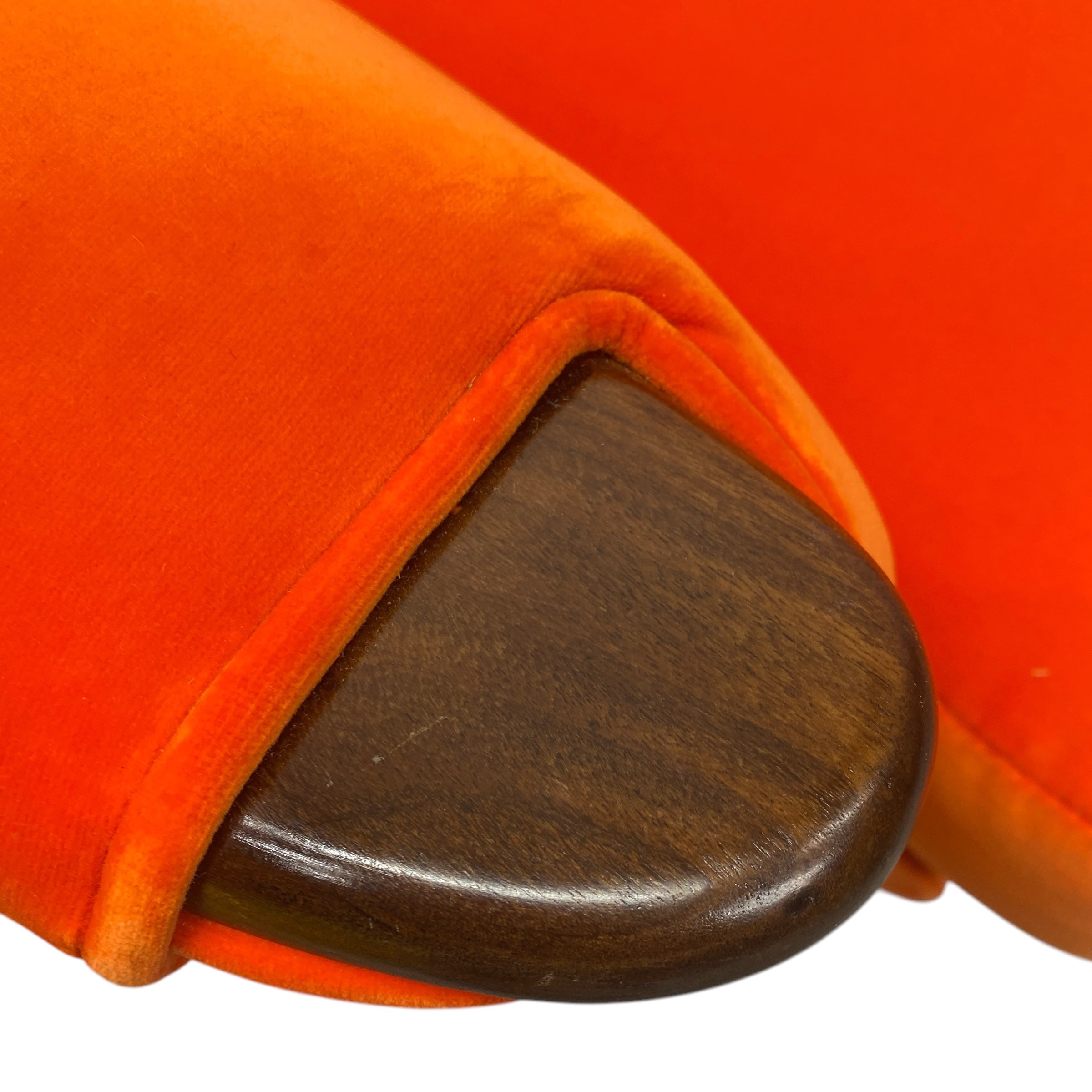 teak Paw 1950S Armchair Orange Velvet