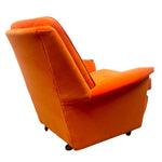 Load image into Gallery viewer, Castors 1950S Armchairs Orange Velvet Pair Of
