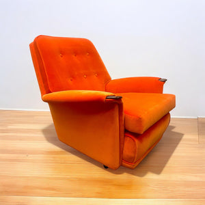 Room Set 1950S Armchair Orange Velvet