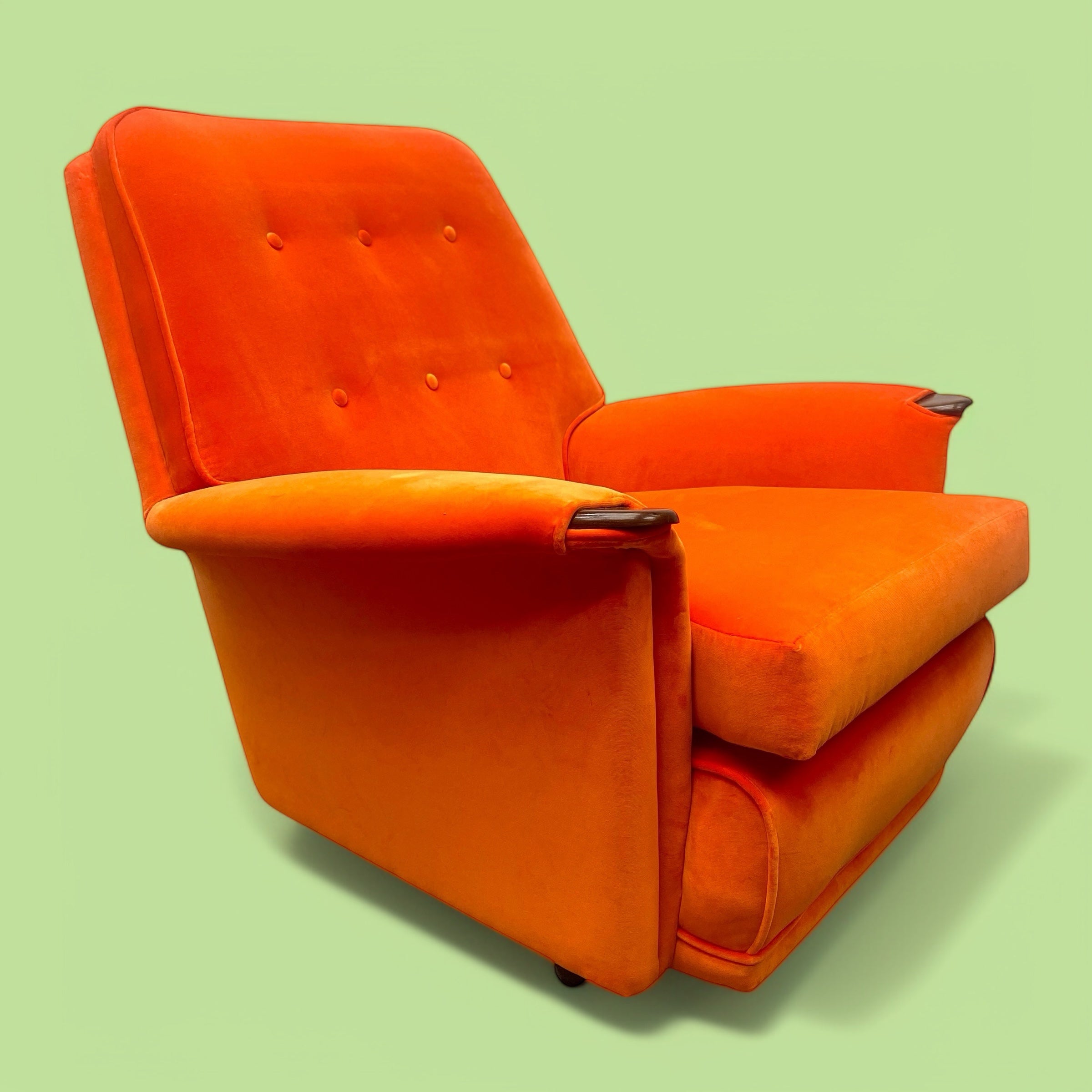 1950S Armchair Orange Velvet