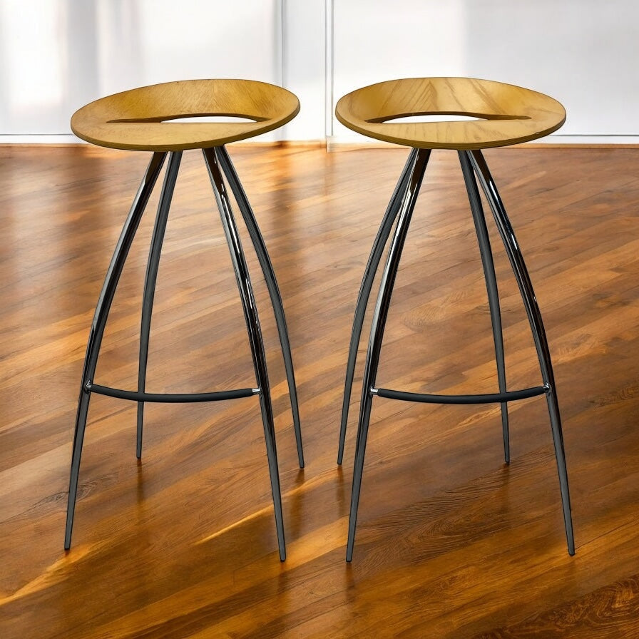 Room Set Pair Vintage Bar Stools Mira Design Group Italia for Magis